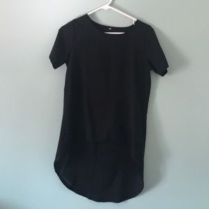 NBW Sz S Black Polyester high/low crepe top